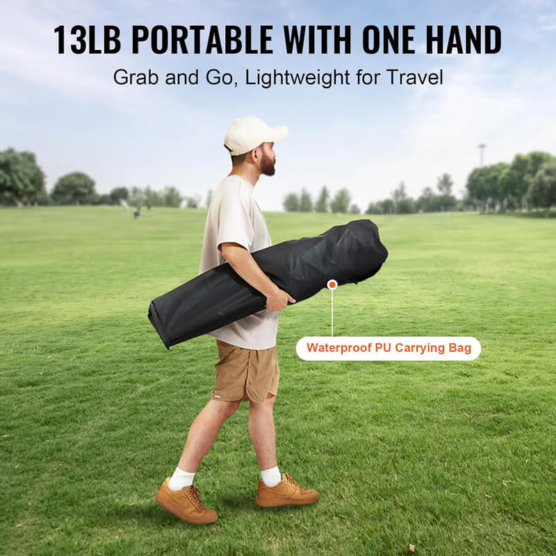 13LB Single-Handed Portable Folding Camping Chair with Waterproof PU Storage Bag, Outdoor Grass Carry Travel Leisure Chair, Storage Status Image